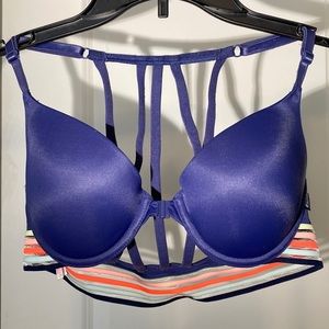 VS PINK WEAR EVERYWHERE Push-up front close strappy bra by Victoria’s Secret 34C